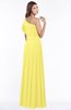 ColsBM Alexia Yellow Iris Modest A-line Zip up Chiffon Floor Length Ruching Bridesmaid Dresses