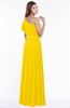 ColsBM Alexia Yellow Modest A-line Zip up Chiffon Floor Length Ruching Bridesmaid Dresses