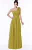 ColsBM Elisa Golden Olive Simple A-line One Shoulder Half Backless Chiffon Flower Bridesmaid Dresses