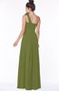 ColsBM Elisa Olive Green Simple A-line One Shoulder Half Backless Chiffon Flower Bridesmaid Dresses