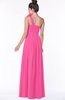ColsBM Elisa Rose Pink Simple A-line One Shoulder Half Backless Chiffon Flower Bridesmaid Dresses