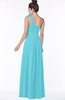 ColsBM Elisa Turquoise Simple A-line One Shoulder Half Backless Chiffon Flower Bridesmaid Dresses