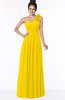 ColsBM Elisa Yellow Simple A-line One Shoulder Half Backless Chiffon Flower Bridesmaid Dresses