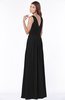 ColsBM Yasmin Black Modern V-neck Zip up Floor Length Ruching Bridesmaid Dresses