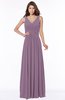ColsBM Yasmin Mauve Modern V-neck Zip up Floor Length Ruching Bridesmaid Dresses