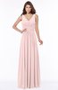 ColsBM Yasmin Pastel Pink Modern V-neck Zip up Floor Length Ruching Bridesmaid Dresses