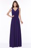 ColsBM Yasmin Royal Purple Modern V-neck Zip up Floor Length Ruching Bridesmaid Dresses