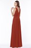 ColsBM Yasmin Rust Modern V-neck Zip up Floor Length Ruching Bridesmaid Dresses