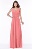 ColsBM Yasmin Shell Pink Modern V-neck Zip up Floor Length Ruching Bridesmaid Dresses