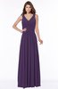 ColsBM Yasmin Violet Modern V-neck Zip up Floor Length Ruching Bridesmaid Dresses
