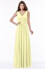 ColsBM Yasmin Wax Yellow Modern V-neck Zip up Floor Length Ruching Bridesmaid Dresses