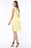 ColsBM Braylee Soft Yellow Mature Sleeveless Zip up Chiffon Knee Length Bridesmaid Dresses