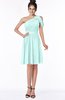 ColsBM Aiyana Blue Glass Elegant One Shoulder Sleeveless Zip up Chiffon Ruching Bridesmaid Dresses