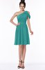 ColsBM Aiyana Emerald Green Elegant One Shoulder Sleeveless Zip up Chiffon Ruching Bridesmaid Dresses