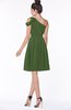 ColsBM Aiyana Garden Green Elegant One Shoulder Sleeveless Zip up Chiffon Ruching Bridesmaid Dresses