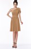 ColsBM Aiyana Light Brown Elegant One Shoulder Sleeveless Zip up Chiffon Ruching Bridesmaid Dresses