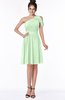 ColsBM Aiyana Light Green Elegant One Shoulder Sleeveless Zip up Chiffon Ruching Bridesmaid Dresses