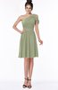 ColsBM Aiyana Moss Green Elegant One Shoulder Sleeveless Zip up Chiffon Ruching Bridesmaid Dresses
