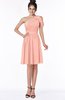 ColsBM Aiyana Peach Elegant One Shoulder Sleeveless Zip up Chiffon Ruching Bridesmaid Dresses