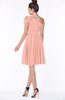 ColsBM Aiyana Peach Elegant One Shoulder Sleeveless Zip up Chiffon Ruching Bridesmaid Dresses