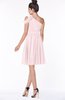 ColsBM Aiyana Petal Pink Elegant One Shoulder Sleeveless Zip up Chiffon Ruching Bridesmaid Dresses