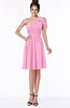ColsBM Aiyana Pink Elegant One Shoulder Sleeveless Zip up Chiffon Ruching Bridesmaid Dresses