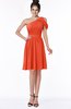 ColsBM Aiyana Tangerine Tango Elegant One Shoulder Sleeveless Zip up Chiffon Ruching Bridesmaid Dresses