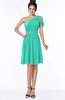 ColsBM Aiyana Viridian Green Elegant One Shoulder Sleeveless Zip up Chiffon Ruching Bridesmaid Dresses