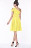 ColsBM Aiyana Yellow Iris Elegant One Shoulder Sleeveless Zip up Chiffon Ruching Bridesmaid Dresses