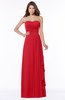 ColsBM Lana Red Gorgeous Sleeveless Chiffon Floor Length Ruching Bridesmaid Dresses
