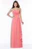 ColsBM Lana Shell Pink Gorgeous Sleeveless Chiffon Floor Length Ruching Bridesmaid Dresses