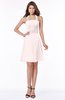 ColsBM Marjorie Light Pink Modest A-line Halter Chiffon Knee Length Bridesmaid Dresses