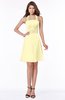 ColsBM Marjorie Soft Yellow Modest A-line Halter Chiffon Knee Length Bridesmaid Dresses