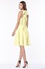 ColsBM Marjorie Soft Yellow Modest A-line Halter Chiffon Knee Length Bridesmaid Dresses