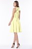 ColsBM Marjorie Wax Yellow Modest A-line Halter Chiffon Knee Length Bridesmaid Dresses