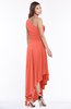 ColsBM Maggie Living Coral Luxury A-line Zip up Chiffon Floor Length Ruching Bridesmaid Dresses