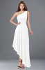 ColsBM Maggie White Luxury A-line Zip up Chiffon Floor Length Ruching Bridesmaid Dresses