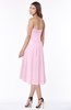 ColsBM Amaya Baby Pink Mature A-line Strapless Chiffon Knee Length Ruching Bridesmaid Dresses