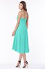 ColsBM Amaya Blue Turquoise Mature A-line Strapless Chiffon Knee Length Ruching Bridesmaid Dresses