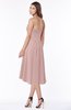 ColsBM Amaya Blush Pink Mature A-line Strapless Chiffon Knee Length Ruching Bridesmaid Dresses