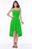 ColsBM Amaya Classic Green Mature A-line Strapless Chiffon Knee Length Ruching Bridesmaid Dresses
