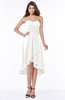 ColsBM Amaya Cloud White Mature A-line Strapless Chiffon Knee Length Ruching Bridesmaid Dresses