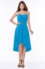 ColsBM Amaya Cornflower Blue Mature A-line Strapless Chiffon Knee Length Ruching Bridesmaid Dresses