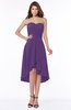 ColsBM Amaya Dark Purple Mature A-line Strapless Chiffon Knee Length Ruching Bridesmaid Dresses