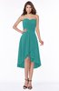 ColsBM Amaya Emerald Green Mature A-line Strapless Chiffon Knee Length Ruching Bridesmaid Dresses