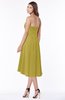 ColsBM Amaya Golden Olive Mature A-line Strapless Chiffon Knee Length Ruching Bridesmaid Dresses