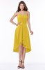 ColsBM Amaya Lemon Curry Mature A-line Strapless Chiffon Knee Length Ruching Bridesmaid Dresses