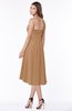 ColsBM Amaya Light Brown Mature A-line Strapless Chiffon Knee Length Ruching Bridesmaid Dresses