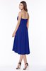 ColsBM Amaya Nautical Blue Mature A-line Strapless Chiffon Knee Length Ruching Bridesmaid Dresses