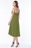 ColsBM Amaya Olive Green Mature A-line Strapless Chiffon Knee Length Ruching Bridesmaid Dresses